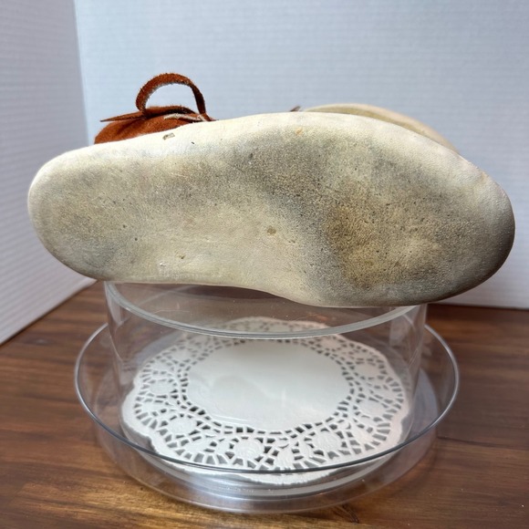 Traditional Navajo rust suede Moccasin Boots No button leather soles grounding - Picture 7 of 8